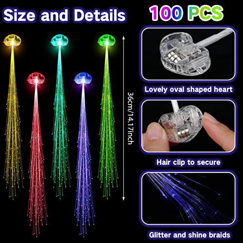 200 kom LED Light hair Clip I Finger Light Glowing Hair Extension treperi optičkih vlakana ukosnica ukosnica