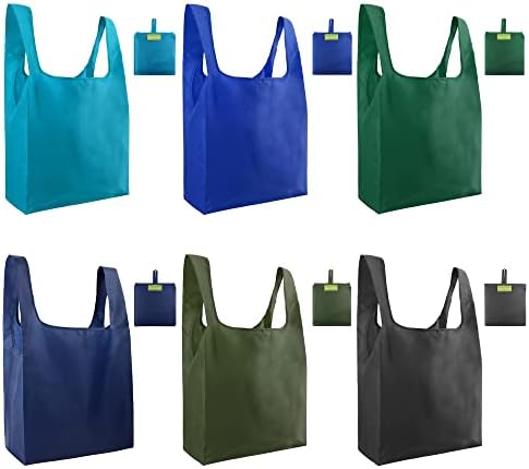 BeeGreen plavo zelene torbe za višekratnu upotrebu rasute 6 pakovanja, Torbe za kupovinu za višekratnu upotrebu