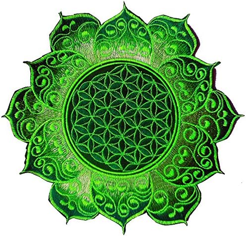 IMZAUBERWALD Cvijet života Sveto Geometrija Patch ~ 7inch Holy Green Mandala