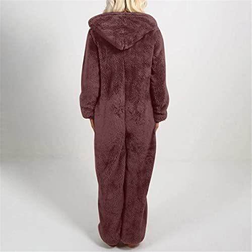 Zimska topla pidžama za žene plus veličine Fleece Hoodies Oneyes PAJAMA Dugih rukava sa spavanje sa cipelama