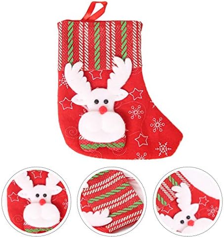 Nuobesty Rotory Decor 2pcs Crvena tradicionalna božićna čarapa za ventilaciju čarapa Dekor poklon čarapa
