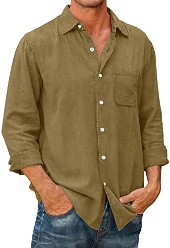 Xxbr Muške jeseni košulje s dugim rukavima na dugih rukava Carlu casual majica Formalna majica sa prednjim