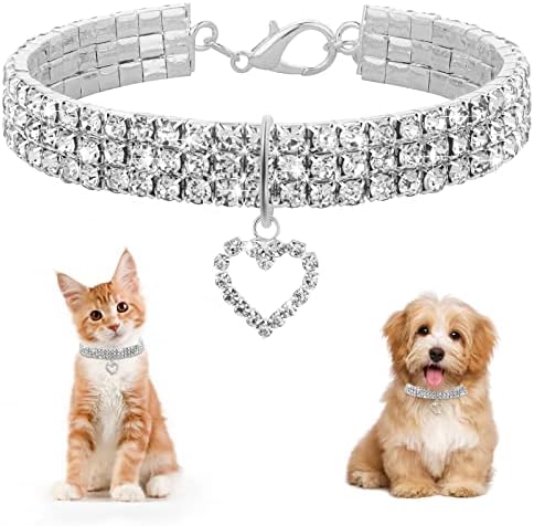 Cobee Bling CAT-ov ovratnik za mačji pas, ogrlica za kućne ljubimce Kristalno dijamant Elastični podesivi