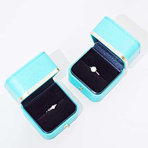 Zhenpony Velvet prsten Vjenčanje, kožna kutija za prsten showcase nosilac nosača nakit za skladištenje nakita,