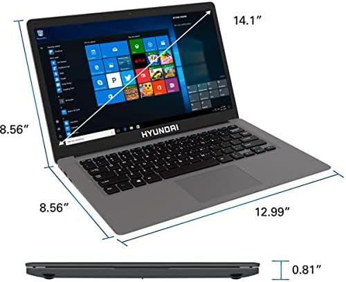 HYUNDAI 14 inčni Hybook 4GB RAM-a, 128GB za pohranu, Windows 10 Pro Laptop, Intel Celeron N4020, proširivo
