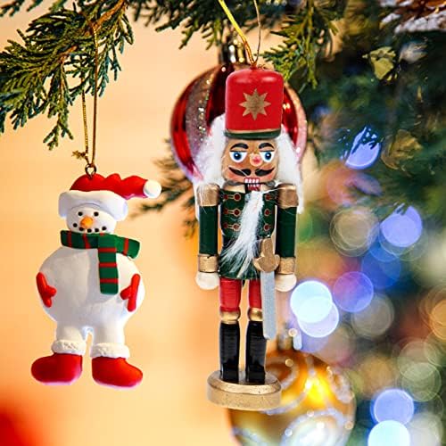 TENDYCOCO 6kom viseći Božić Nutcracker vojnik ukras drveni Nutcracker lutkarski dekor