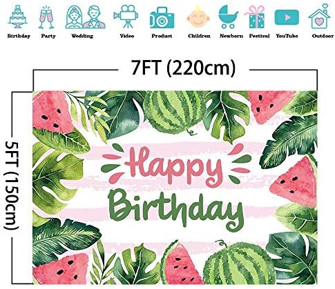 Ljeto voće lubenica tema fotografija pozadina akvarel djecu Happy Birthday Party Banner torta Tabela dekoracija fotografija pozadina za Baby Shower Studio Booth rekvizite 7x5ft vinil
