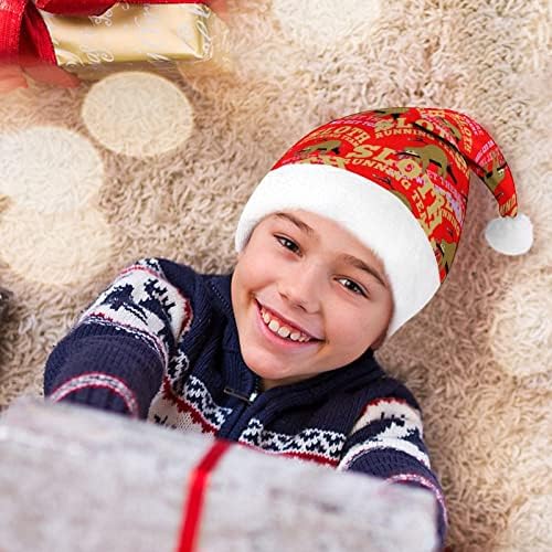 Nudquio Funny lijenost Running Team Božić kape Santa šešir za Božić odmor porodice štampane