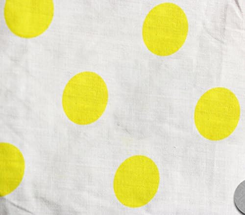 Polycotton tkanina štampana polka DOTS žuto bijela / 60 široka / Prodaje se po dvorištu