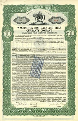 Washington hipoteka i naslov Guaranteed Co. $ 500 Kaucija