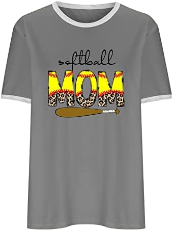 Ljetne casual vrhove dame Leopard Softball mama T majice kratki rukav mama slovo ispis bluza za bluzu posada