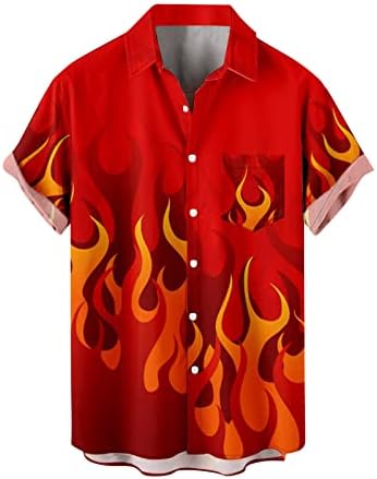 Muški vatreni tisak T majica s kratkim rukavima dolje majica Brzo sušenje Okretajte Okrug Premium tkanine
