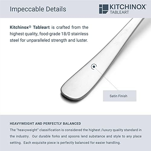 Kitchinox Alton Bay satenski set srebrnog posuđa od 20 komada od nehrđajućeg čelika, usluga Flatware-a za