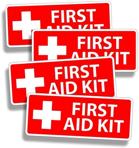 Potpišite komplet za prvu pomoć Crvena 3x1 inča kutija za ručak Smiješni sigurnosni upozorenje Pravilnik