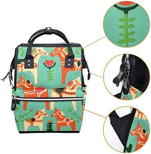 Guerotkr putni ruksak, vrećice za peleni, ruksačka torba pelena, bešavni uzorak konjskog životinjskog postrojenja
