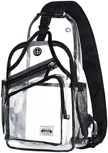 Lekebobor Clear Sling torba Crossbody Rending ruksak za spajanje Pješačka za pješačenje Torba za prsa Daypack,