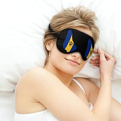 Mapa zastava Barbados Ispis maska ​​za oči Svjetlospano za blokiranje maske za spavanje s podesivim remen