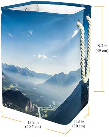 MAPOLO korpa za veš mountain Landscape Blue Sky sklopiva platnena korpa za odlaganje veša sa ručkama odvojivi