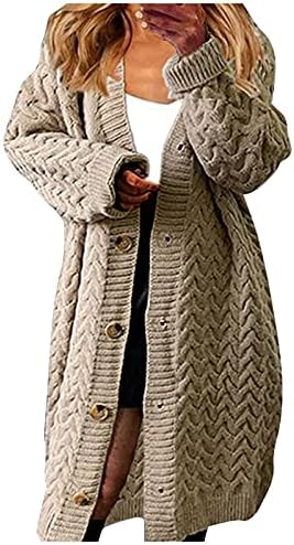 Duge tunike s dugim rukavima Žene Žene Poliester Lounge Winter Cardigan Button bez ogrlice Solid ured Udobne