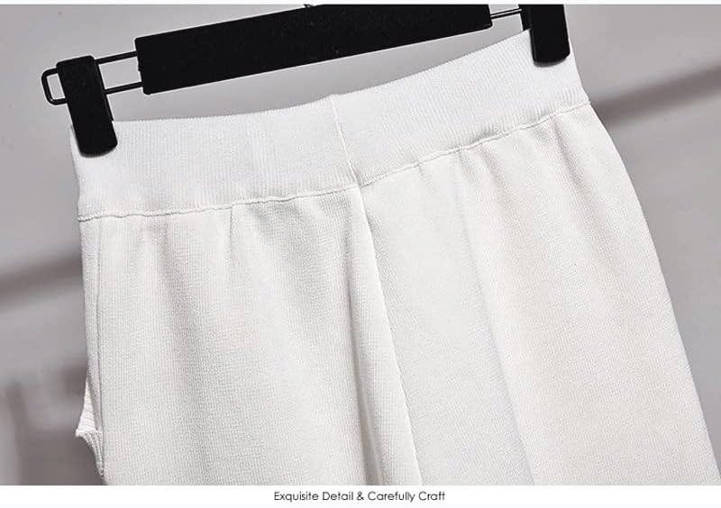 WPYYI bijeli pleteni set za trenerke za žene ručni pismovi za ručni džemper olovke hlače dva komada odjeća