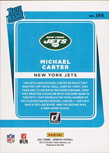 2021 Donruss 268 Michael Carter New York Jets ocijenjeni Rookies NFL Fudbalska karta NM-MT