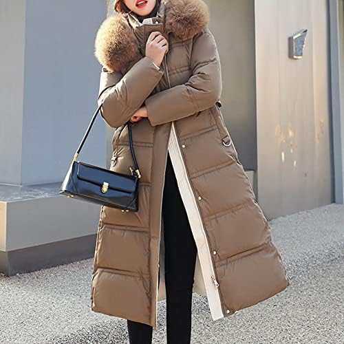 Dolje jaknu za žene Zimska zgušnjava dugačke kapute podstavljena prestala odjeća Slim tople puffer parka