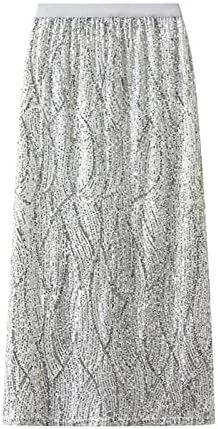 SUTWOEN suknja za žene 2023 modni šljokice Casual suknja Empire struk ravne široke duge suknje plaža Party