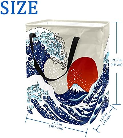 Japanska korpa za veš sa talasima velika Platnena torba za organizatore korpa sklopiva korpa za veš sa ručkama