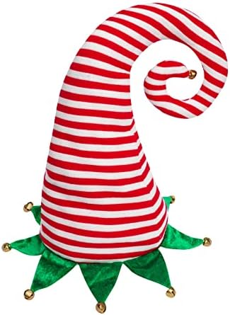 Crvena bijela pruga sa zelenim botonskim drvećem TEMPER TOPPER TEMPER ELF Topper Hat Ornament-Xmas Crveno