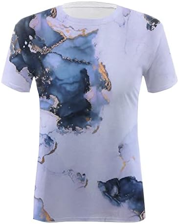 Adpan Womens svakodnevni ljetni print o vrat rezervoar na vrhu kratkih rukava majica Ležerne prilike labave