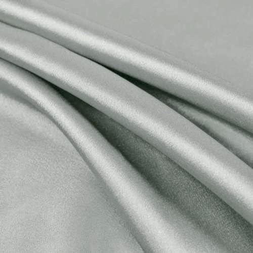 Payton Silver Faux Silk minimalna rastezljiva Charmeuse satenska tkanina pored dvorišta - 10017