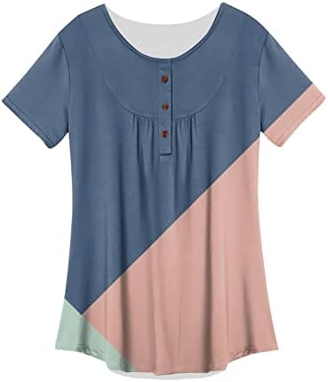 Ženska majica s V izrezom osnovne majice kratkih rukava 2023 ljeto udobne štampane modne Casual labave bluze