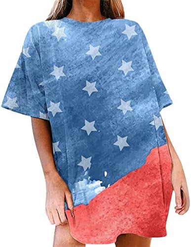 Dress Tops za žene žene proljeće ljeto Dana nezavisnosti štampani kratki rukav O vrat Plus Veličina T Shirt
