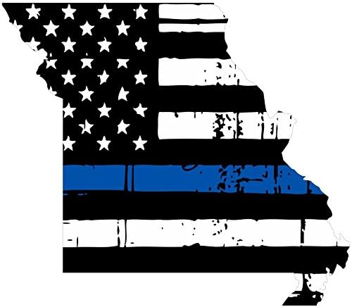 Missouri Tattered tanki plavi lini za zastavu našim muškarcima i ženama za provedbu zakona Simbol automobila