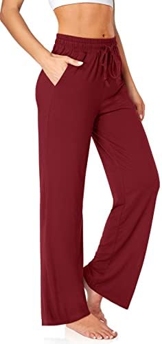 UEU ženske Casual labave široke pantalone za jogu Lounge pidžame visokog struka udobne Džogere atletske plesne trenirke sa džepovima