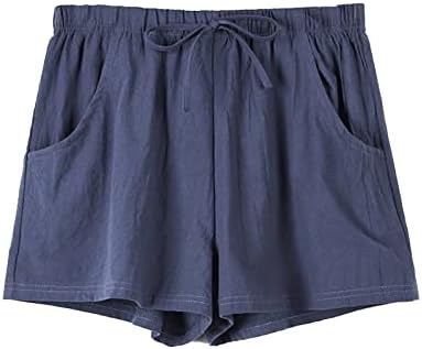 Silunma2021 Žene Ljetne casual kratke hlače visokog struka pamučne kratke hlače za crtanje elastičnog struka