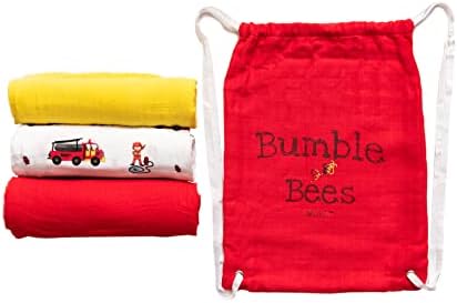 Bumblebees World Muslin prekrivači - 3 pakovanje ćebad sa ruksakom, pamuk, dječje dječake i deke za