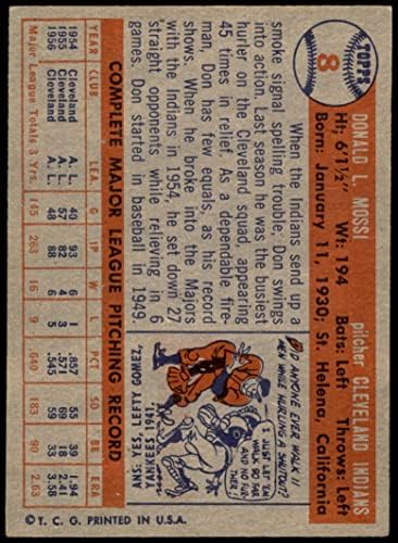 1957. topps 8 Don Mossi Cleveland Indijanci Ex + Indijanci