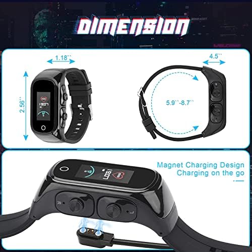 Daxian Smart Watch s ušicom, satove sa ušnim ugrađenim ugrađenim za muškarce Žene Dugo pripravnosti Vrijeme