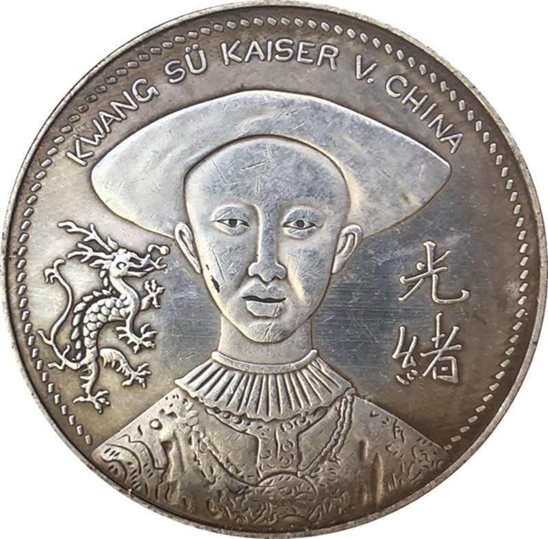 Zbirka drevnih novčića Antique Silver Yuan Guangxu Cixi Medal zanata