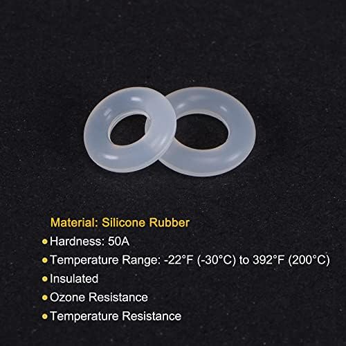 MekCanixity silikonska guma O-prstenovi 7mm 8mm od 3mm 4mm ID 2mm debeli VMQ brtvilo brtve, bijeli 60in1