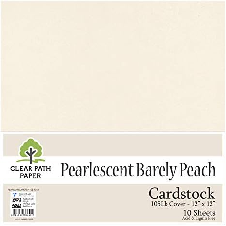 Paket - 2 CardSTOCK - Pearlescent Jedva breskva - 12 x 12 inča - poklopac 105LB; Bubble guma ružičasta -