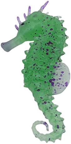 Sjajni Efekat Umjetni Silikonski Morski Konj Akvarijum Hipokampus Ornament Akvarijum Svjetleći Dekor Zeleni