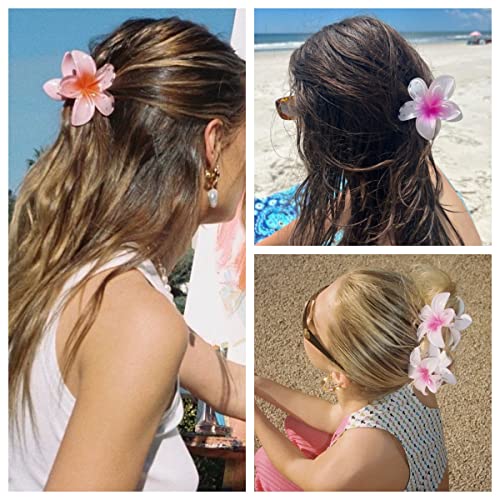 Toderoy 6 paketa Plumeria cvjetne kopče za kosu za žene, slatke havajske Stezaljke za čeljusti od hibiskusa