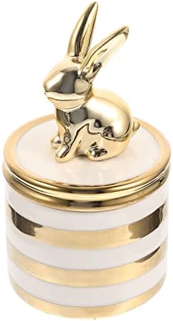 Ounona keramička kutija za nakit za zečeve: Zodiac Animal Trinket case Bunny Ring Holder dekorativni Držač