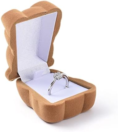 FASHEWELRY 1kom medvjedast oblik baršunaste kutije za nakit Mini medvjeđe baršunaste prstenaste kutije kutija