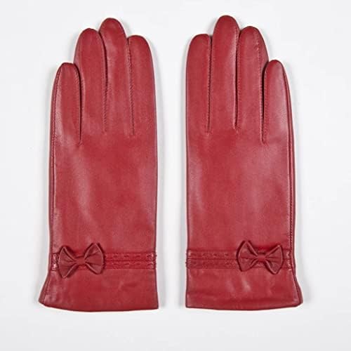 TREXD zimske kožne rukavice ženske rukavice podstava topla meka mašna za vožnju