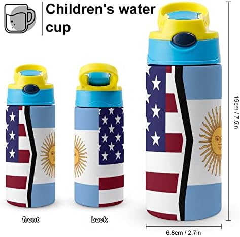 Američka i Argentina Zastava CALLOVOLSKE VODE ČELIČNE VODE Izolirane putne šalice za zaključavanje poklopca