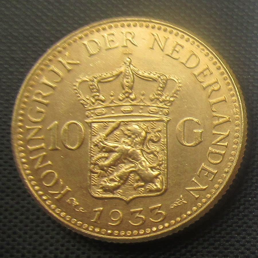 Holandski 10 ceurga 1925-1933 5 COPY COPIO pozlaćene komemorativne kovanice