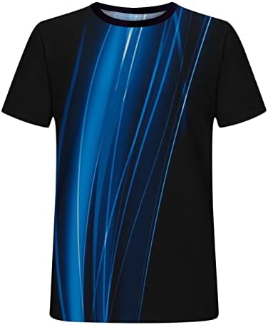 Dizajnerski košulje za muškarce 3D digitalna linija Štamparija okrugla vrata kratkih rukava pulover bluza